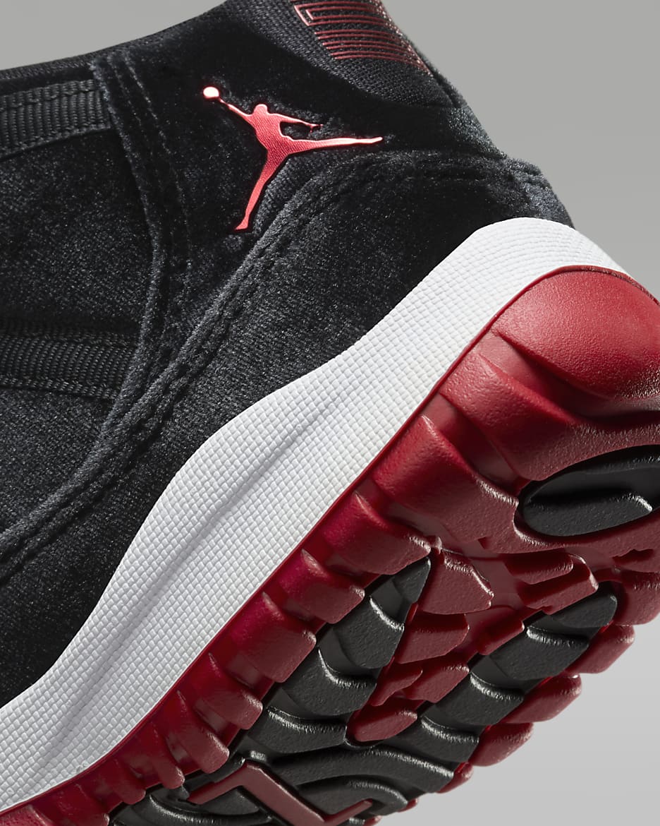 Tenis para ninos de preescolar Jordan 11 Retro Bred Velvet Nike